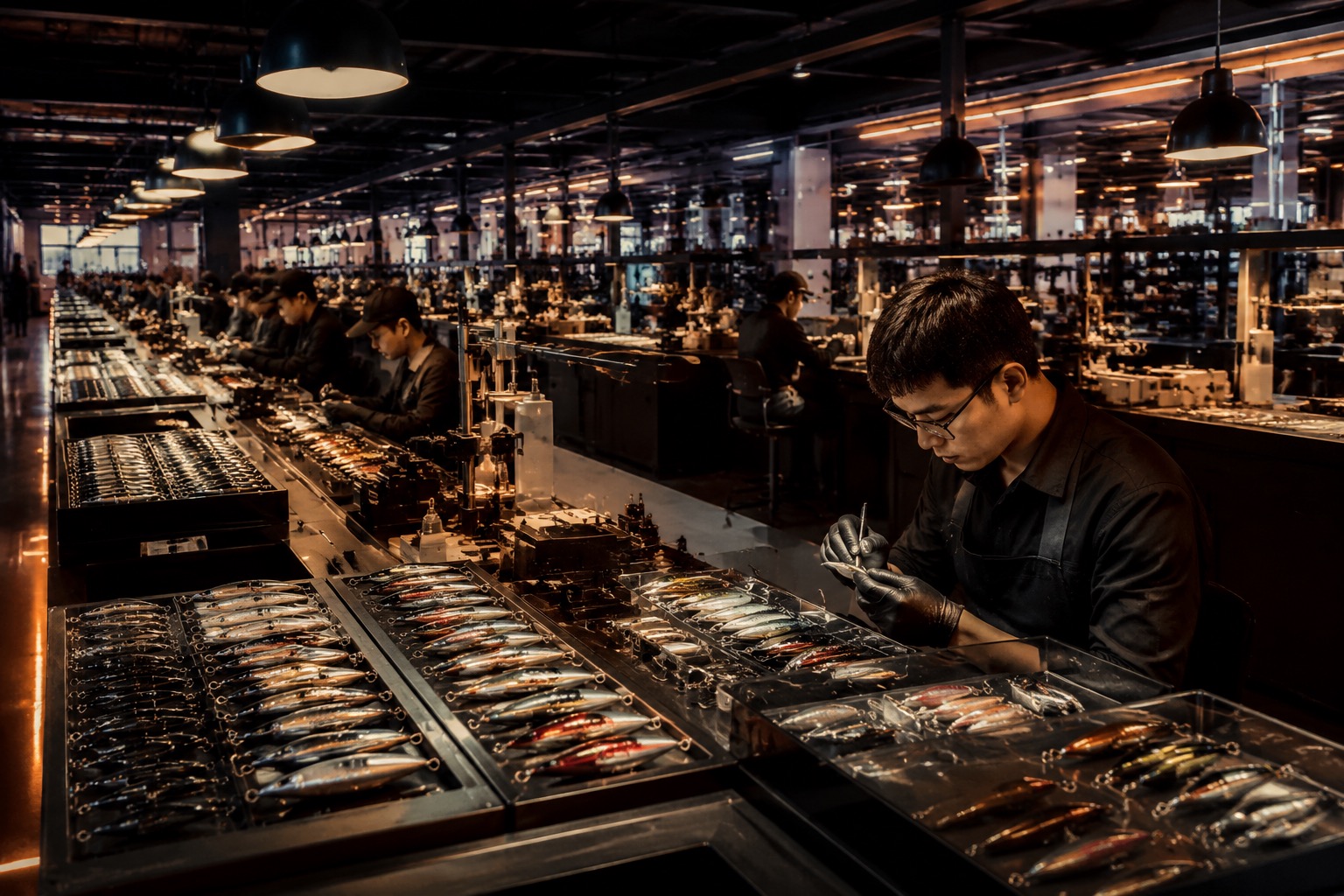 Modern lure manufacturing workshop